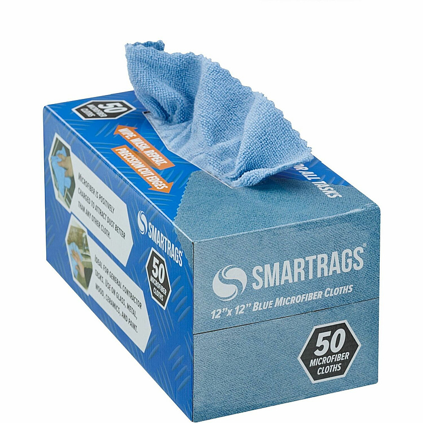 Monarch Smart Rags Microfiber Cloths For Automotive, Office, Healthcare, Household, Garage, Breakroom, Hospital, Industry - Reusable, Streak-free, Lint-free, Dirt Resistant, Grime Resistant - Blue - 50 / Box (M950B)