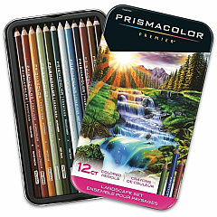 Prismacolor Premier Soft Core Colored Pencil Sets Tuscan Red, Pumpkin Orange, Goldenrod, Light Sap Green, Olive Green, Peacock Green, Cloud Blue, Light Cerulean Blue, Indigo Blue, Chestnut, Light Umber, ... Lead - 12 / Pack (2023753)