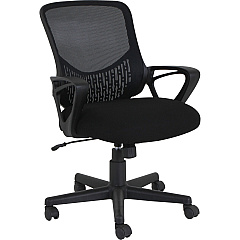 NuSparc Mid-back Mesh Task Chair Fabric Seat Material - Mid Back - Black - 1 Each (CH301MABK)