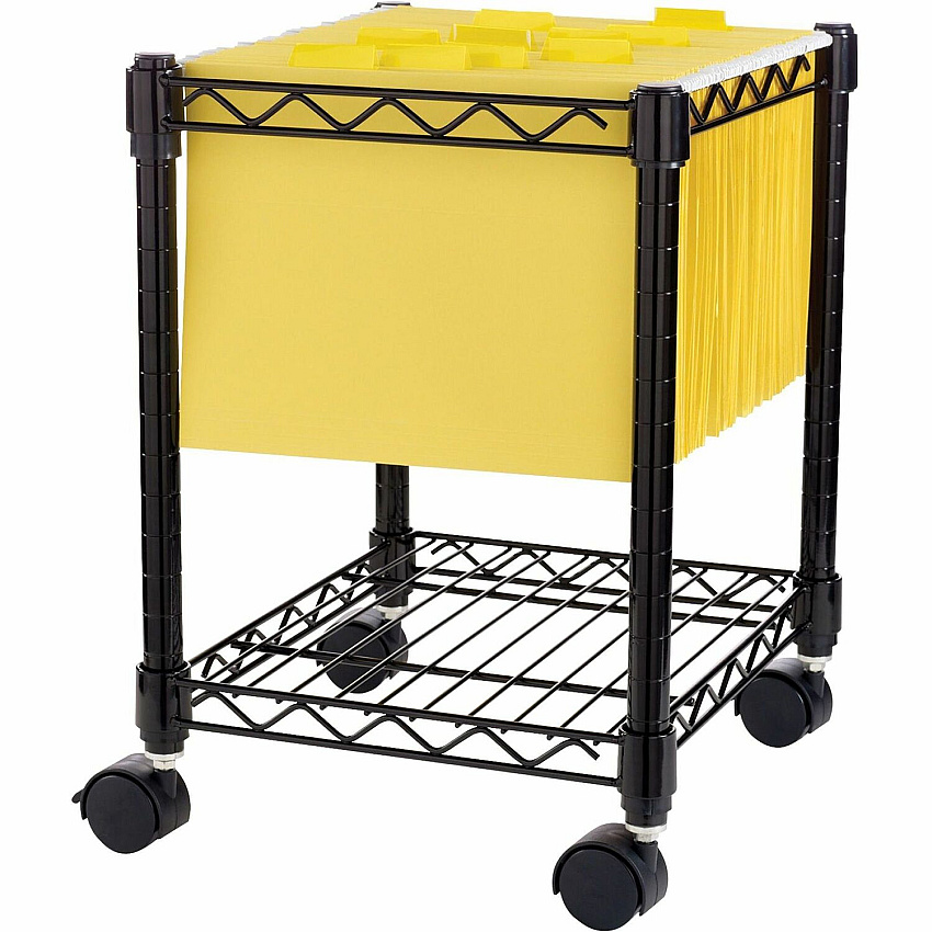 NuSparc Compact Mobile Cart 4 Casters - 15.50" Width x 14" Depth x 19.50" Height - Metal Frame - Black - 1 Each (CT100ZZBK)