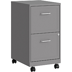 NuSparc Mobile File Cabinet 14.2" Width x 18" Depth x 26.5" Height for File - Letter - Mobility, Locking Drawer, Glide Suspension, 3/4 Drawer Extension, Cam Lock, Nonporous Surface - Silver - Painted Steel, Steel - Recycled - 1 Each (VF218AMSR)