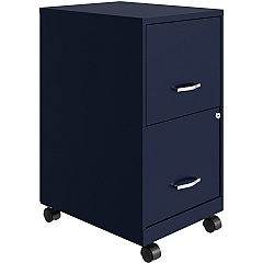 NuSparc Mobile File Cabinet 14.2" Width x 18" Depth x 26.5" Height for File - Letter - Mobility, Locking Drawer, Glide Suspension, 3/4 Drawer Extension, Cam Lock, Nonporous Surface - Blue - Painted Steel, Steel - Recycled - Assembly Required - (VF218AMNY)