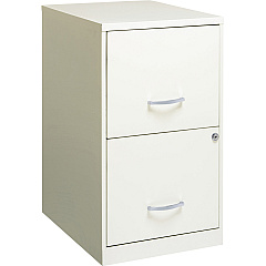 NuSparc File Cabinet 14.2" Width x 18" Depth x 24.5" Height - 2 x Drawer(s) for File - Letter - Vertical - Locking Drawer, Glide Suspension, Nonporous Surface - White - Baked Enamel - Steel - Recycled - 1 Each (VF218AAWE)