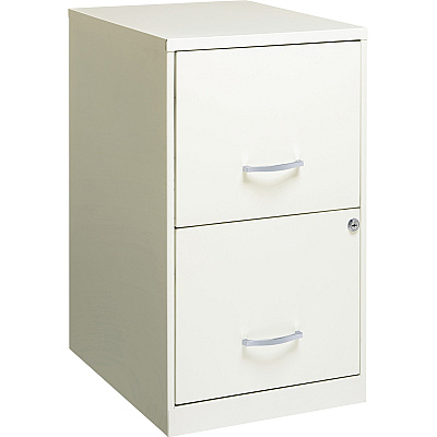 NuSparc File Cabinet 14.2" Width x 18" Depth x 24.5" Height - 2 x Drawer(s) for File - Letter - Vertical - Locking Drawer, Glide Suspension, Nonporous Surface - White - Baked Enamel - Steel - Recycled - 1 Each (VF218AAWE)