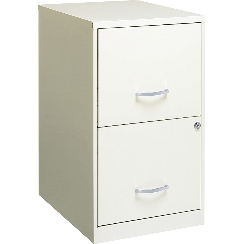NuSparc File Cabinet 14.2" Width x 18" Depth x 24.5" Height - 2 x Drawer(s) for File - Letter - Vertical - Locking Drawer, Glide Suspension, Nonporous Surface - White - Baked Enamel - Steel - Recycled - 1 Each (VF218AAWE)