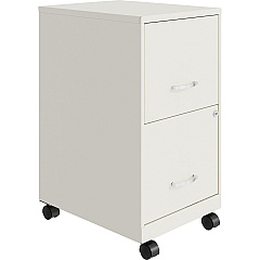 NuSparc Mobile File Cabinet 14.2" Width x 18" Depth x 26.5" Height for File - Letter - Mobility, Locking Drawer, Glide Suspension, 3/4 Drawer Extension, Cam Lock, Nonporous Surface - White - Painted Steel, Steel - Recycled - Assembly Required  (VF218AMWE)