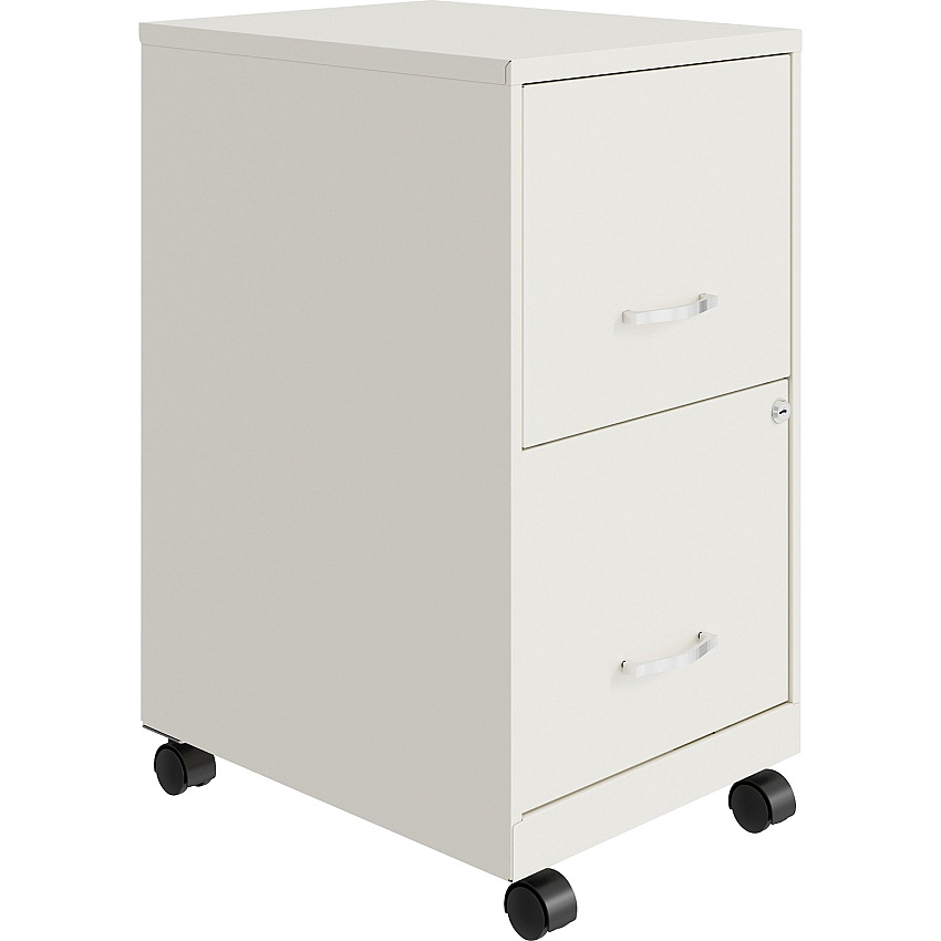 NuSparc Mobile File Cabinet 14.2" Width x 18" Depth x 26.5" Height for File - Letter - Mobility, Locking Drawer, Glide Suspension, 3/4 Drawer Extension, Cam Lock, Nonporous Surface - White - Painted Steel, Steel - Recycled - Assembly Required  (VF218AMWE)