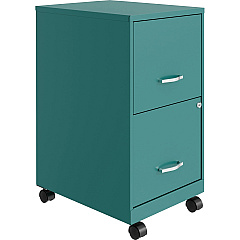 NuSparc Mobile File Cabinet 14.2" Width x 18" Depth x 26.5" Height for File - Letter - Mobility, Locking Drawer, Glide Suspension, 3/4 Drawer Extension, Cam Lock, Nonporous Surface - Teal - Painted Steel, Steel - Recycled - 1 Each (VF218AMTL)