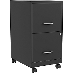 NuSparc Mobile File Cabinet 14.2" Width x 18" Depth x 26.5" Height for File - Letter - Mobility, Locking Drawer, Glide Suspension, 3/4 Drawer Extension, Cam Lock, Nonporous Surface - Black - Painted Steel, Steel - Recycled - 1 Each (VF218AMBK)