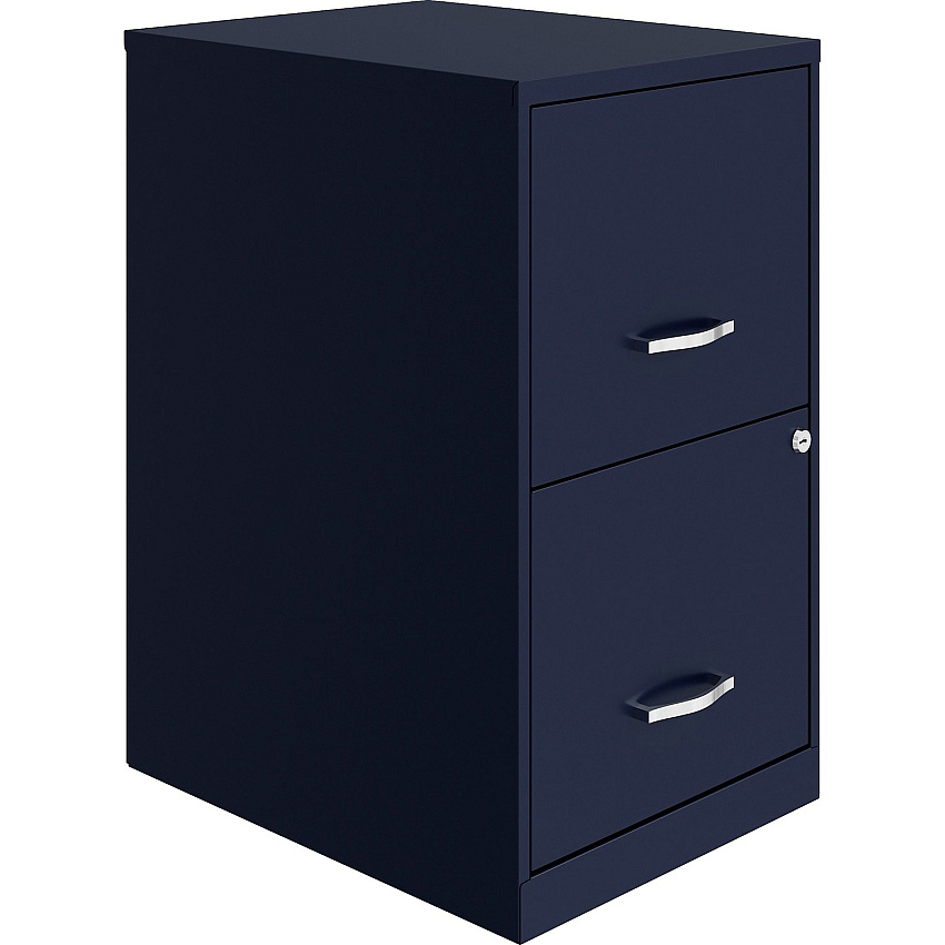 NuSparc File Cabinet 14.2" Width x 18" Depth x 24.5" Height - 2 x Drawer(s) for File - Letter - Vertical - Locking Drawer, Glide Suspension, Nonporous Surface - Blue - Baked Enamel - Steel - Recycled - 1 Each (VF218AANY)