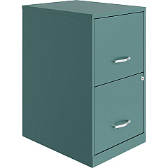 NuSparc File Cabinet 14.2" Width x 18" Depth x 24.5" Height - 2 x Drawer(s) for File - Letter - Vertical - Locking Drawer, Glide Suspension, Nonporous Surface - Teal - Baked Enamel - Steel - Recycled - 1 Each (VF218AATL)
