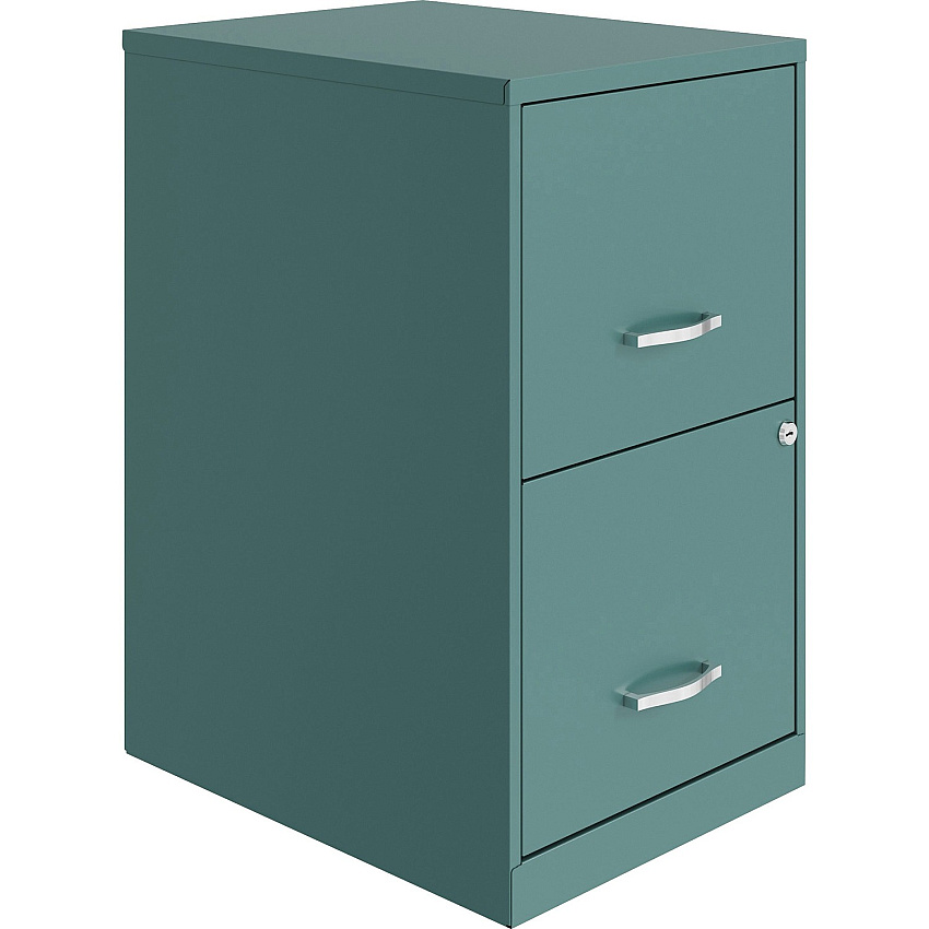 NuSparc File Cabinet 14.2" Width x 18" Depth x 24.5" Height - 2 x Drawer(s) for File - Letter - Vertical - Locking Drawer, Glide Suspension, Nonporous Surface - Teal - Baked Enamel - Steel - Recycled - 1 Each (VF218AATL)