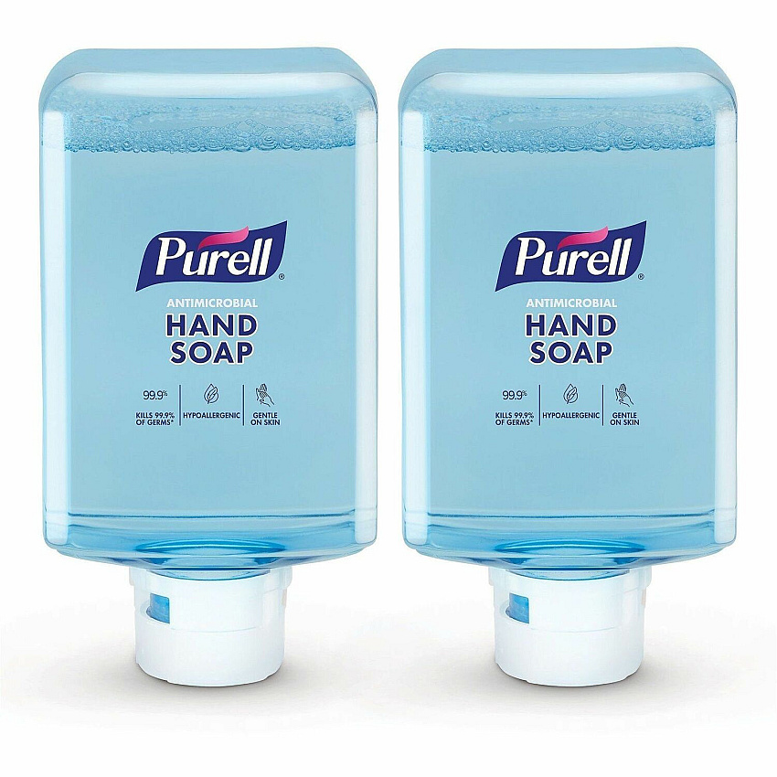 PURELL&reg; ES10 Antimicrobial Foaming Hand Soap 1.27 quart - Touchless Dispenser - Kill Germs, Dirt Remover, Soil Remover - Hand - Moisturizing - Clear - Dye-free, Phthalate-free, Paraben-free, Triclosan-free, Bio-based, Scented - 2 / Carton (838202)