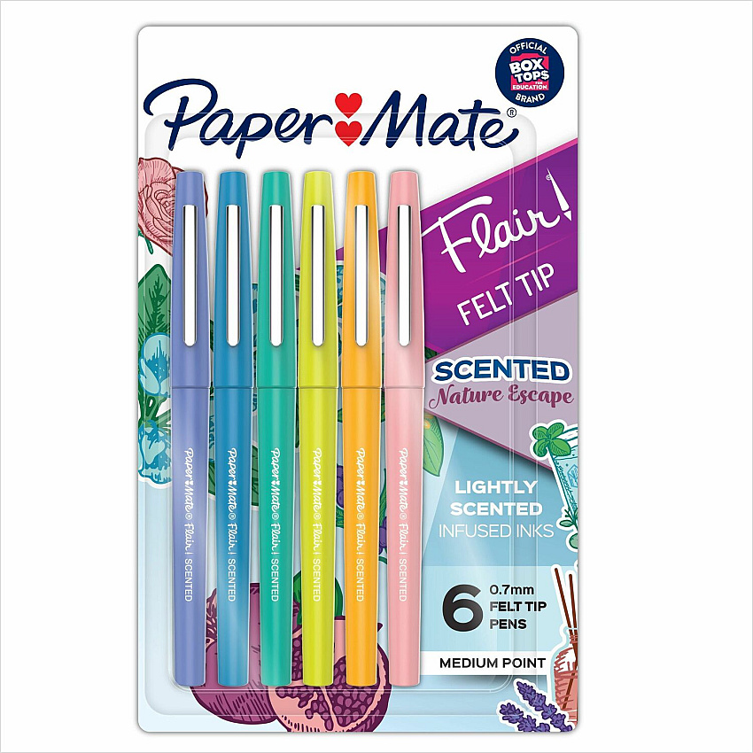 Paper Mate Flair Scented Markers 0.7 mm Pen Point - Assorted Ink - 6 / Pack (2178578)