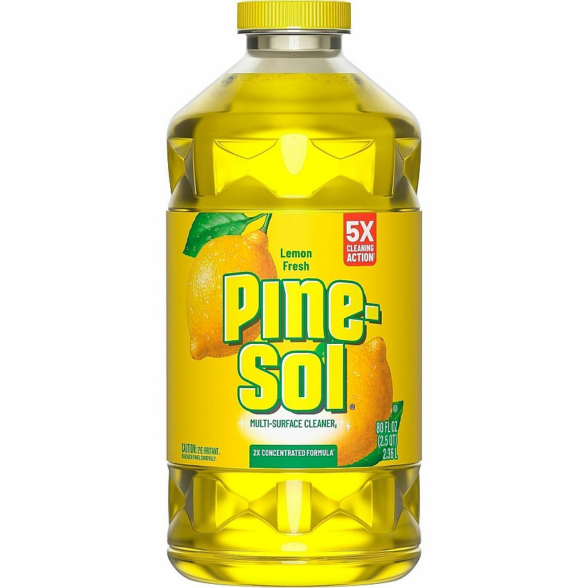 Pine-Sol Multi-Surface Cleaner For Multi Surface - Concentrate - Liquid - 80 fl oz (2.5 quart) - Lemon Fresh Scent - Deodorize, Disinfectant, Dilutable - Yellow - 1 Each (60162)