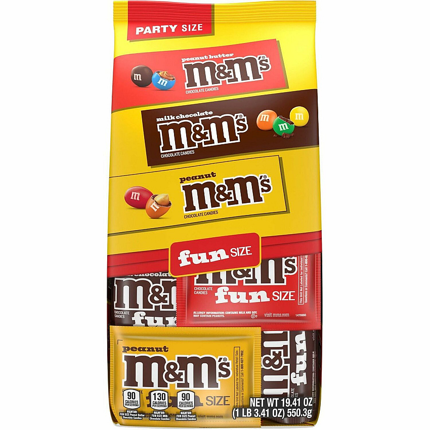 M&M's Chocolate Candies Lovers Variety Bag Milk Chocolate, Peanut Butter, Caramel Pack - 1 Each (SN59877)