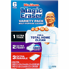 Mr. Clean Magic Eraser Variety Pk For Multipurpose - Sponge - Durable, Long Lasting - Blue - 6 / Box (12396) Mr. Clean Magic Eraser Variety Pk For Multipurpose - Sponge - Durable, Long Lasting - Blue - 6 / Box (12396)