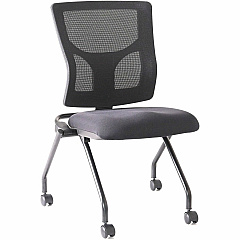 Lorell Conjure Mesh Training Chairs Polyurethane, Molded Foam, Fabric Seat Material - Black - 2 / Carton (LLR62020)