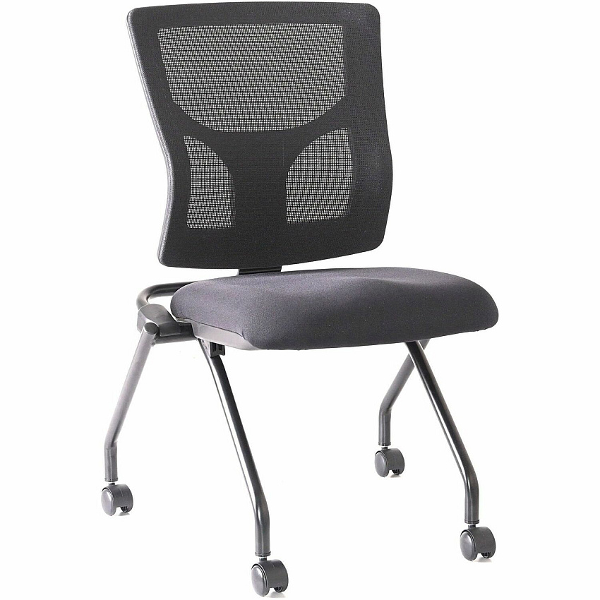 Lorell Conjure Mesh Training Chairs Polyurethane, Molded Foam, Fabric Seat Material - Black - 2 / Carton (LLR62020)