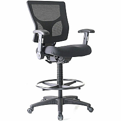 Lorell Conjure Office Stool Fabric, Polyurethane, Molded Foam Seat Material - Black - Armrest - 1 Each (LLR62021)