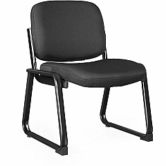 Lorell Deluxe Guest Seating Standard Guest Chair without Arms Plywood, Fabric Seat Material - Plywood, Fabric Back Material - Powder Coated Frame Color - Metal Frame Material - Sled Base - Black - 1 Each (LLR84596)