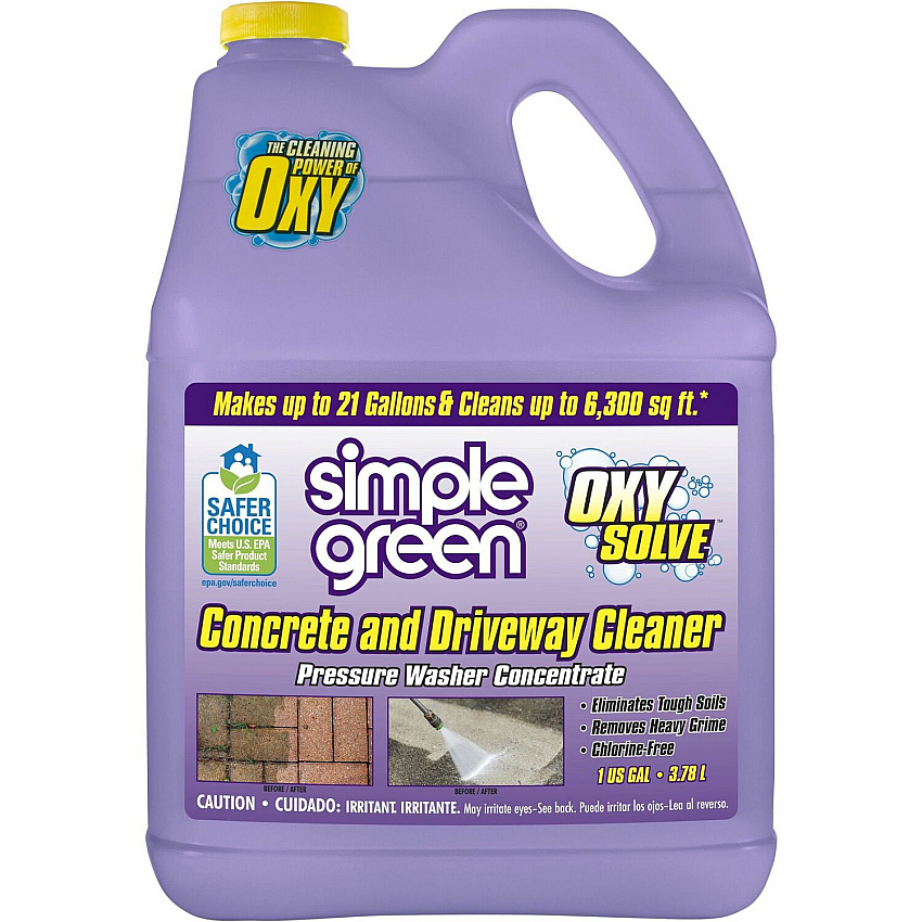 Simple Green Concrete/Driveway Cleaner Concentrate For Concrete, Patio, Masonry - Concentrate - Liquid - 128 fl oz (4 quart) - Bleach-free, Fast Acting, Non-flammable - Purple - 1 Each (18233)
