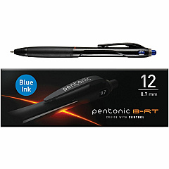 Pentonic Retractable Ballpoint Pens 0.7 mm Fine Pen Point - Retractable - Blue Ink - Nickel Silver Tip - 12 / Dozen (PEN12123)