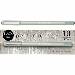 Pentonic Frosted Barrel Ballpoint Pens 0.7 mm Fine Pen Point - Black Ink - Frost, Gray Barrel - 10 / Box (PEN13086)