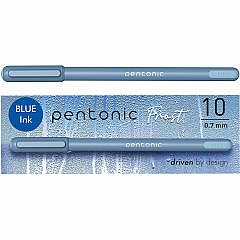 Pentonic Frosted Barrel Ballpoint Pens 0.7 mm Fine Pen Point - Blue Ink - Frost, Blue Barrel - 10 / Box (PEN13085)
