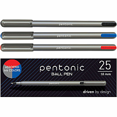 Pentonic Ballpoint Pen Set 1 mm Pen Point - Multi Ink - Nickel Silver Tip - 25 / Box (PEN12127)