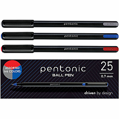 Pentonic Ballpoint Pen Set 0.7 mm Pen Point - Assorted Ink - Nickel Silver Tip - 25 / Box (PEN12126)