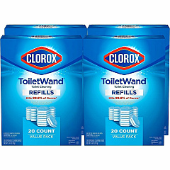 Clorox ToiletWand Disinfecting Scrubbing Pads Toilet Cleaning Refills Blue, White - 20/Bag - 4 / Carton (31049CT)