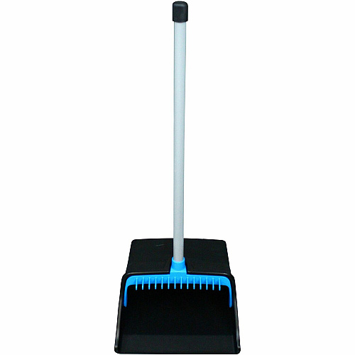 Genuine Joe Lobby Dust Pan 11.50" Wide - Polyvinyl Chloride (PVC) Handle - Blue, Black - 1 Each (GJO85236)