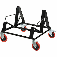 Lorell Stack Chair Steel Dolly 4 Casters - Powder Coated Steel - 24.20" Width x 25.60" Depth x 20.70" Height - Powder Coated Black - 1 Each (LLR62538)