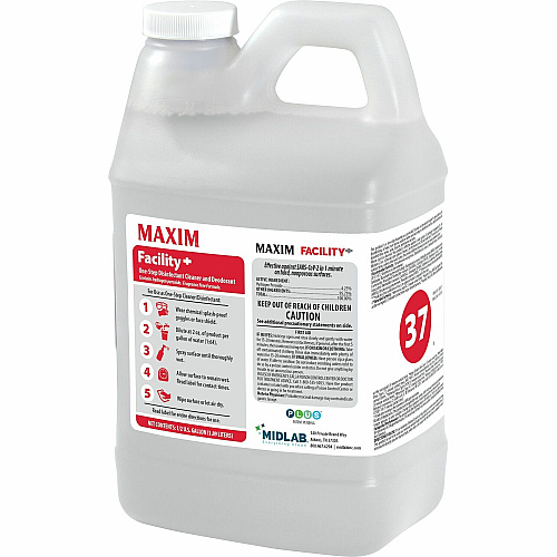 Maxim One-Step Disinfectant/Cleaner/Deodorant For Hard Surface, Nonporous Surface, Hospital, Food Service, Cruise Ship, Hotel, School, Office, Public Building - Concentrate - Spray - 64 fl oz (2 quart) - Deodorant, Disinfectant - Colorless - 4 (04620065T)