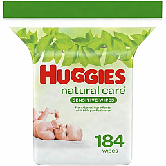 Huggies Natural Care Sensitive Baby Wipes White - 184 / Pack (31816)
