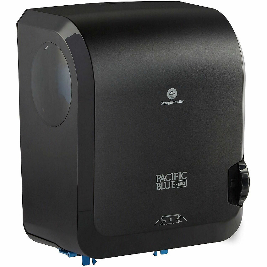 Pacific Blue Ultra High Cap Touchless Towel Dispenser Touchless Dispenser - 1150 ft Roll Diameter - 16" Height x 12.9" Width x 8.9" Depth - Black - Water Resistant, Touch-free, Automatic, Durable, Merchandising Window, Refillable, Window - 1 Each (59594)