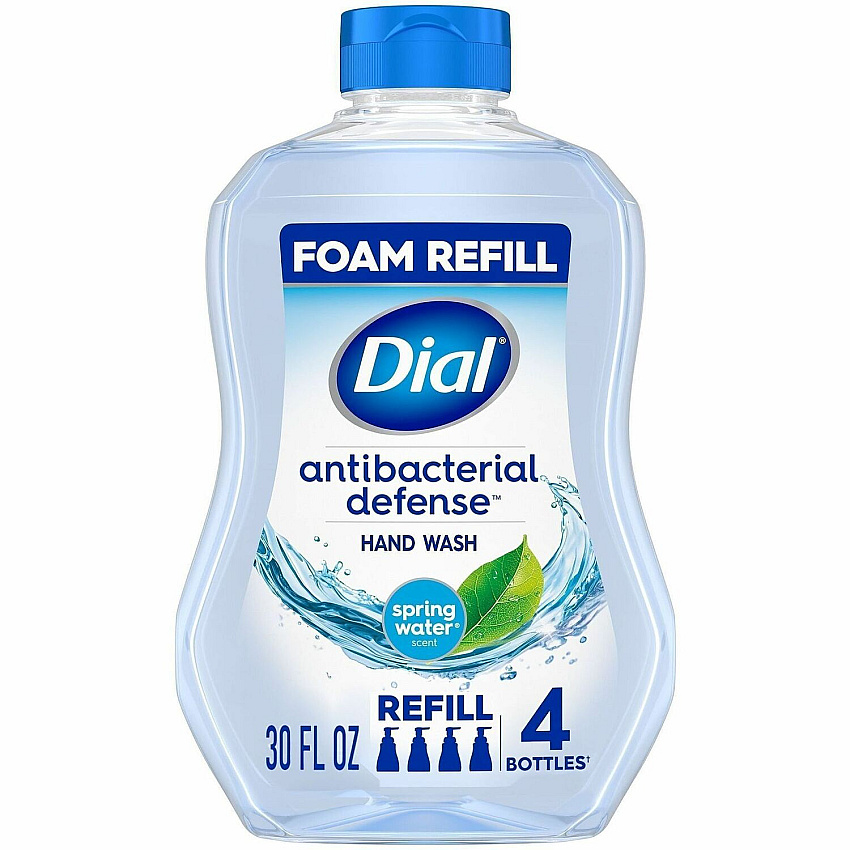 Dial Complete Foaming Hand Wash Spring Water Scent - 30 fl oz - Bottle Dispenser - Kill Germs - Hand - Recycled - 4 / Carton (35087CT)