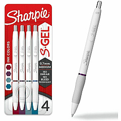 Sharpie S-Gel Pens 0.7 mm Medium Pen Point - Retractable - Bold Jewel Ink - Gel-based - Pearl White Plastic Barrel - 4 / Pack (2206099) Sharpie S-Gel Pens 0.7 mm Medium Pen Point - Retractable - Bold Jewel Ink - Gel-based - Pearl White Plastic Barrel - 4 / Pack (2206099)
