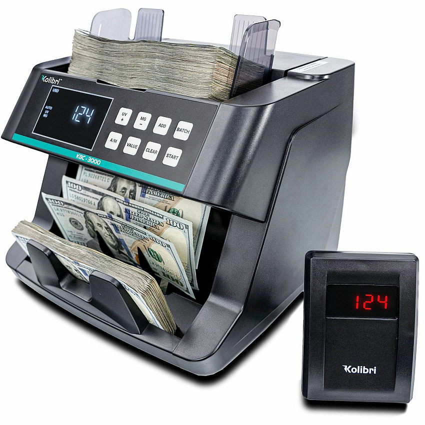 Kolibri Kolibri Top-Loading Bill Counter Counts @ 200 bills/min - Gray - 1 Each (KBC3000)