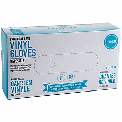 BLUZEN Powder-Free Vinyl Gloves 3 mil Thickness - Large Size - Vinyl - Clear - Comfortable - 100/Box - 10 / Carton (VIN101LCT)