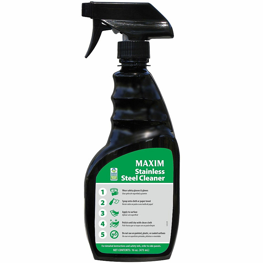 Midlab Stainless Steel Cleaner For Stainless Steel - Spray - 16 fl oz (0.5 quart) - Long Lasting, Fingerprint Resistant, Non-flammable, Petroleum Free, Streak-free, Smudge Resistant - Black - 6 / Carton (95450006)