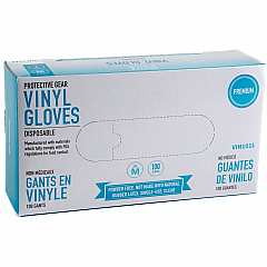 BLUZEN Powder-Free Vinyl Gloves 3 mil Thickness - Medium Size - Vinyl - Clear - Comfortable - 100/Box - 10 / Carton (VIN101MCT)