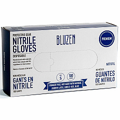 BLUZEN Extra-Strength Nitrile Gloves 4 mil Thickness - Chemical Protection - Small Size - For Right/Left Hand - Nitrile - Blue - Durable, Comfortable, Extra Strength, Snug Fit, Chemical Resistant - 100/Box - 10 / Carton (NIT103SCT)