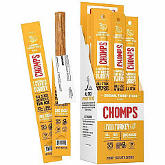 CHOMPS Original Turkey Snack Sticks Gluten-free, No MSG, Preservative-free, Dairy-free, Low Sodium, Low Fat - Original Turkey - 1.15 oz - 24 / Pack (CTOTJ24)