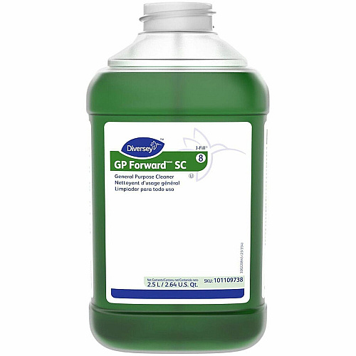 Diversey GP Forward All Purpose Cleaner For Counter, Table, Floor, Hard Surface, Mopping - Concentrate - 84.5 fl oz (2.6 quart) - Citrus Scent - Versatile - Green - 1 Carton (101109738)