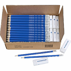Staedtler Norica Pencils & Erasers Class Pack, 144ct (13246C144) Staedtler Norica Pencils & Erasers Class Pack, 144ct (13246C144)