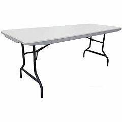 Iceberg Commercial Folding Table Powder Coated Gray Round Tube Leg Base - Contemporary Style - 4 Legs - 1000 lb Capacity - 72" Table Top Length x 30" Table Top Width x 2" Table Top Thickness - Indoor, Outdoor, School, Office, Hospital, Banquet - P (65523) Iceberg Commercial Folding Table Powder Coated Gray Round Tube Leg Base - Contemporary Style - 4 Legs - 1000 lb Capacity - 72" Table Top Length x 30" Table Top Width x 2" Table Top Thickness - Indoor, Outdoor, School, Office, Hospital, Banquet - P (65523)