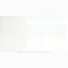 Quartet InvisaMount Magnetic Glass Board 48" (4 ft) Width x 96" (8 ft) Height - White Glass Surface - Horizontal - Magnetic - Frameless, Accessory Tray, Non-absorbent, Stain Resistant, Ghost Resistant, Scratch Resistant, Dent Resistant, Easy t (Q25F04IMW)