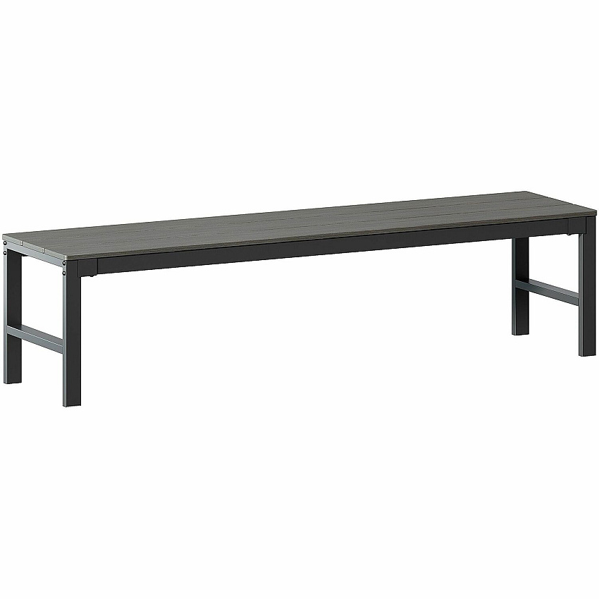 Lorell Faux Wood Outdoor Bench 17.8" Height x 72" Width x 17.8" Depth - Material: Faux Wood, Polystyrene - Finish: Gray - Sturdy, Easy to Clean - For Outdoor - 1 Each (LLR42670)